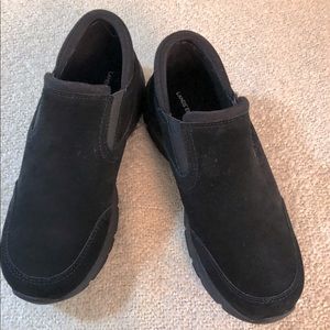 Lands End All Weather Suede Comfort Clogs Mules Slides NWOT 8.5D Wide